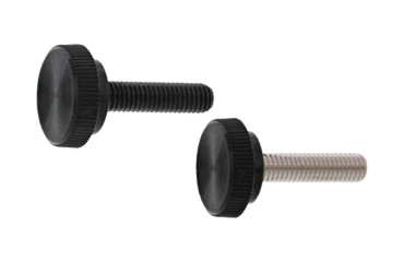 ステンレス サムスクリュー(全ねじ)(黒)(丸型ローレット付き)